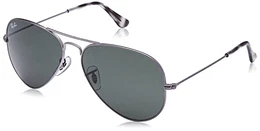 Unisex Aviator Sonnenbrille, Grey, 62 mm