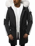 OZONEE Herren Winterjacke Jacke Parka Funktionsparka Wintermantel (777) SCHWARZ/WEIẞ (777/5664K)