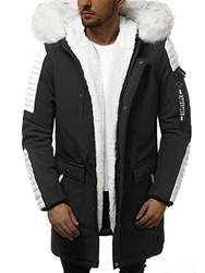 OZONEE Herren Winterjacke Jacke Parka Funktionsparka Wintermantel (777) SCHWARZ/WEIẞ (777/5664K)