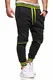 Ombre-Eight Herren Jogginghose Trainingshose Sporthose T-411 (M, Schwarz-Neon)