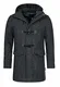 Indicode Herren Liam Dufflecoat mit Stehkragen und Kapuze   moderner Wollmantel mit 5 Taschen Warmer Wintermantel gefütterter Herrenmantel Winter Jacke Mantel für Männer Black Mix M