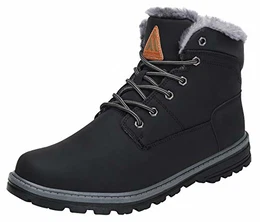 Winterstiefel Herren Kurzschaft Stiefel Warm Gefüttert Boots Männer Winterschuhe rutschfest Outdoor Stiefel Schwarz Gr.43 EU