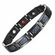 Jeracol Magnetarmband Magnetische Herren-Armband aus Schwarzen Titan mit blauen Carbon Fiber Herren Magnetische Armbänder für Arthritis Verschluss Armband Magnet Herren Gesundheit (3500 gauss)