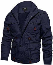 Winterjacke Herren Parka Herrenjacke Gefütterte Winterparka Herren Cargojacke Militär Jacke Outdoor Armeejacke Taktische Outdoorjacke Baumwolle Pilotenjacke Winter Kapuzenjacke