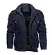 TACVASEN Herren Warme Winterjacke Übergangs- Outdoorjacke Thermo Workout Jacke Armee Mantel (XXL, Marineblau)