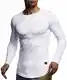 Leif Nelson Herren Langarmshirt Basic Pullover Rundhals-Ausschnitt Slim Fit Longsleeve Rundkragen Männer Pulli Sweatshirt Langarm Crew Neck LN8394; Größe M, Weiß