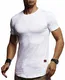 Leif Nelson Herren Sommer T-Shirt Rundhals Ausschnitt Slim Fit Baumwolle-Anteil Cooles Basic Männer T-Shirt Crew Neck Jungen Kurzarmshirt O-Neck Kurzarm Lang LN8331 Weiß Medium