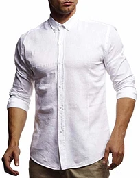 Herren Leinenhemd Hemd Leinen Kurzarm T-Shirt Oversize Stehkragen Männer Freizeithemd Sommerhemd Regular Fit Basic Shirt Kurzarmshirt Freizeit Sweater LN3875 Weiss Medium