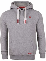 Herren Kapuzenpullover RIVLinus Hoodie Sweatshirt Pullover Kapuze Kängurutaschen Regular Fit Einfarbig Baumwolle Grau Braun Grün Rot Blau Schwarz S-5XL, Größe:M, Farbe:Grey 1