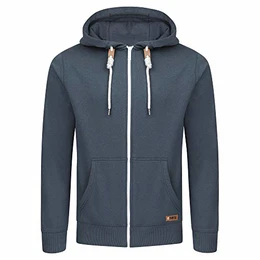 Herren Kapuzenjacke RIVThilo Sweatjacke Sweatshirt Kapuzenpullover Hoodie Kapuze Reißverschluss Basic Baumwolle Grau Braun Grün Rot Blau Schwarz S-5XL, Größe:M, Farbe:Navy