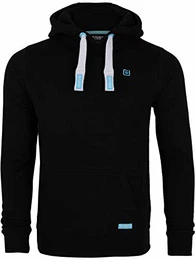 riverso Herren Kapuzenpullover RIVLinus Hoodie Sweatshirt Pullover Kapuze Kängurutaschen Regular Fit Einfarbig Baumwolle Grau Braun Grün Rot Blau Schwarz S-5XL, Größe:M, Farbe:Black