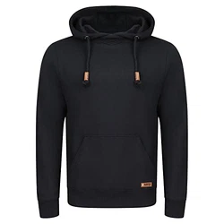 riverso Herren Kapuzenpullover RIVJulian Regular Fit Hoodie Pullover Schwarz
