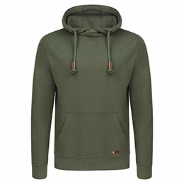 Herren Kapuzenpullover RIVJulian Pullover Hoodie Sweatshirt Kapuze Kängurutaschen Cross-Over-Kragen Regular Baumwolle Grau Grün Rot Blau Schwarz S-5XL, Größe:M, Farbe:Ivy Green