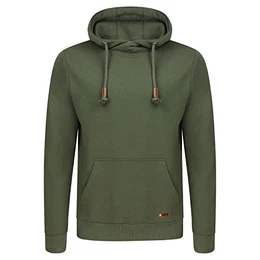Herren Kapuzenpullover RIVJulian Pullover Hoodie Sweatshirt Kapuze Kängurutaschen Cross-Over-Kragen Regular Baumwolle Grau Grün Rot Blau Schwarz S-5XL, Größe:S, Farbe:Ivy Green