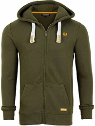 Herren Kapuzenjacke RIVNoah Sweatjacke Sweatshirt Kapuzenpullover Hoodie Kapuze Reißverschluss Basic Baumwolle Grau Braun Grün Rot Blau Schwarz S-5XL, Größe:M, Farbe:Ivy Green
