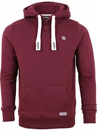 riverso Herren Kapuzenpullover RIVLinus Hoodie Sweatshirt Pullover Kapuze Kängurutaschen Regular Fit Einfarbig Baumwolle Grau Braun Grün Rot Blau Schwarz S-5XL, Größe:M, Farbe:Port Red