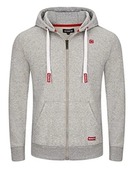 Herren Kapuzenjacke RIVNoah Sweatjacke Sweatshirt Kapuzenpullover Hoodie Kapuze Reißverschluss Basic Baumwolle Grau M, Größe:M, Farbe:Grey Melange Standard 1 (23200)