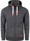 riverso Herren Kapuzenjacke RIVNoah Sweatjacke Sweatshirt Kapuzenpullover Hoodie Kapuze Reißverschluss Basic Baumwolle Grau Braun Grün Rot Blau Schwarz S-5XL, Größe:M, Farbe:Grey 2