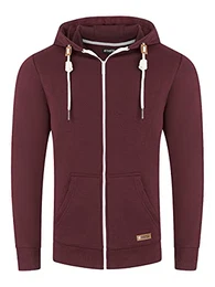 Herren Kapuzenjacke RIVThilo Regular Fit Hoodie Taschen Jacke Reißverschluss Sweatjacke Streetwear Trainingsjacke Basic Rot M, Größe:M, Farbe:Port Red