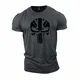 Gymtier, Bodybuilding-T-Shirt für Herren – Schädel mit UK-Flagge – Trainings-Top Gr. M, grau