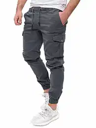 Herren Cargohosen Darius - Pants by Pit Jeans - graue Cargo Hose - anthrazit Jogginghosen Männer Chino, Grau (Tornado 183907), W32/L32