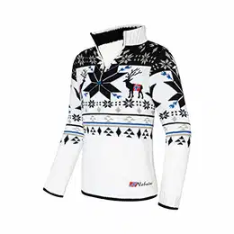 Strickpullover mit Fell Fria Herren, wei�-schwarz - M