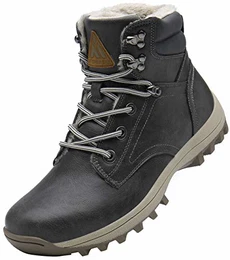 Wasserdicht Winterschuhe Herren Damen Schneestiefel Warme Gefütterte Winterstiefel Trekking & Wanderstiefel Outdoor rutschfest Dämpfung Hiking Boots Arbeitsstiefeln, Grau 43