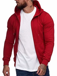 Herren Pullover Sweatshirt Longsleeve Langarm Hoodie Modell 1074 Bordeaux M