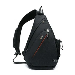 TUDEQU Crossbody Backpack Sling Chest Bag Hiking Casual Daypack with WET Pocket Schwarz