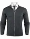 iClosam Herren Strickjacke Feinstrick Mit Stehkragen Und Reißverschluss,Grau;Gr.M