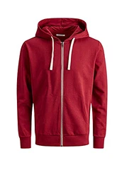 JACK & JONES Sweatshirt JJEHOLMEN Sweat Zip Hood NOOS 12136884 Rot