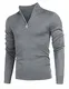 Balancora Herren Basics Pullover Schwarz mit Reißverschluss aus Baumwolle Strickpullover Zip Neck Langarm Feinstrick Sweat Sweatshirt