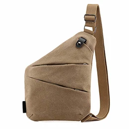 Umhängetasche, Schultertasche, Brusttasche, Anti-Diebstahl, für Damen und Herren (Khaki)