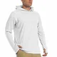 TACVASEN Herren Sonnenschutz Hoodie Sommer Atmungsaktiv Langarmshirts UPF 50+ mit Kapuze, Weiß, M