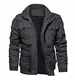 KEFITEVD Herren Wintermantel Gefüttert Warm Parka Bomberjacke Armee Jacke Winter Freizeitjacke Jagd Angeln Winddicht Kapuzenjacke Männer Fleecejacke Dunkelgrau M (Etikett: 3XL)