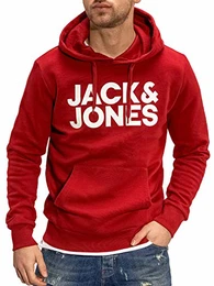 Herren Jjecorp Logo Sweat Hood Noos Kapuzenpullover, Rio Red, M
