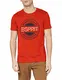 ESPRIT Herren Logo Print T-Shirt, 635/ORANGE RED, M