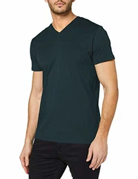 Herren V-Neck Basic T-Shirt, 455/TEAL Blue, M