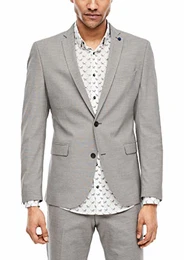 BLACK LABEL Herren Slim Fit: Sakko mit Webstruktur beige 52