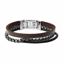 JF03319998 Herren Armband Silber Braun 19,5 cm