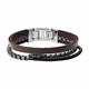 Fossil JF03319998 Herren Armband Silber Braun 19,5 cm