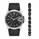 Diesel Herren Analog Quarz Uhr mit Leder Armband DZ1907