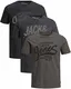 JACK & JONES Herren T Shirt 3er Pack Print Mix Rundhals Tee Regular Slim Fit O Neck Ausschnitt (Regular Fit Mix 1, M)
