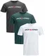 JACK & JONES Herren 3er-Set T-Shirts aus Baumwolle (Slim Fit Mix 5, L)