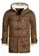 Indicode Herren Calshot Dufflecoat in Veloursleder-Optik mit gefütterter Kapuze   Warmer Wintermantel mit Teddy-Futter moderner Herrenmantel Winter Mantel für Männer Brown Sugar M