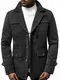 OZONEE Herren Mantel Wintermantel Trenchcoat Jacke Übergangsjacke Coat Winter Herbst Lang Warm Stehkragen Reverskragen Elegant Klassischer Outdoor Gepolstert 777/3725P DUNKELGRAU M