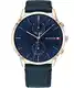 Tommy Hilfiger Herren Analog Quarz Armbanduhr mit Lederarmband 1710405