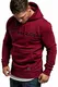 Amaci&Sons Herren Basic Kapuzenpullover Sweatjacke Pullover Hoodie Sweatshirt 4053 Bordeaux M