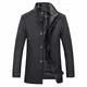 YOUTHUP Herren Wintermantel Kurz Mantel Knopfleiste Stehkragen Mens Coat