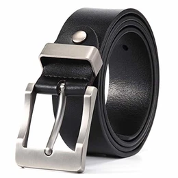 MUCO Gürtel Herren Schwarz LederGürtel Business Gürtel Cool Herrengürtel Jeansgürtel Metall Retro Breite Gürtel 3.8CM